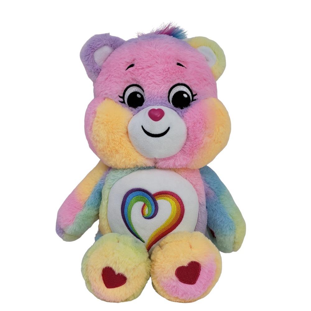 Care Bears Unlock Magic Basic Fun Plush 15" Pastel Valentines Rainbow Heart 2021